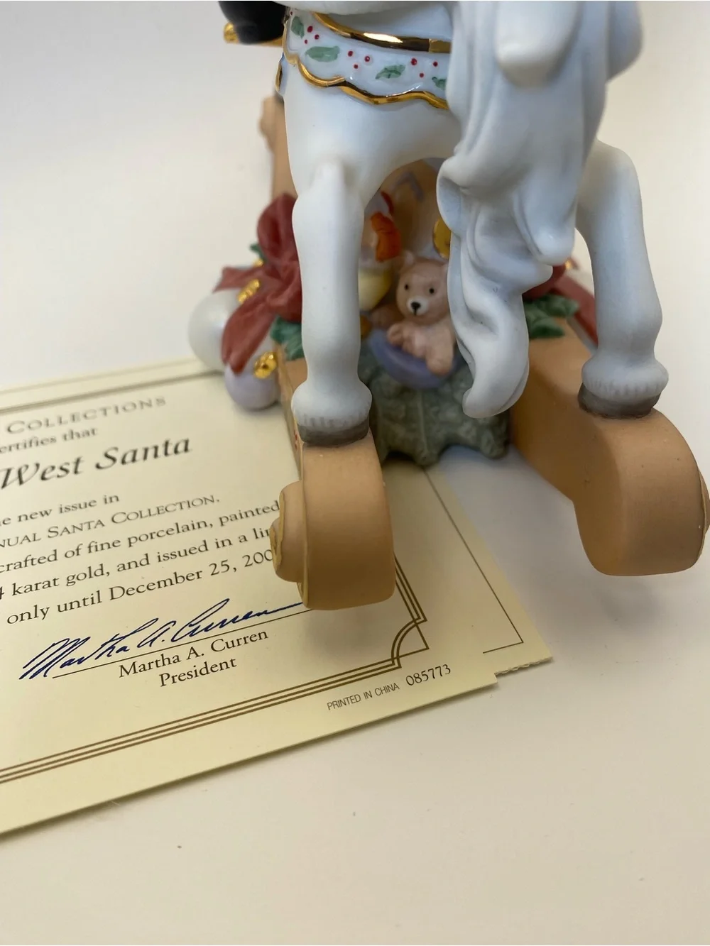 NEW Lenox Wild West Santa Riding White Rocking Horse - Figurine w box & COA